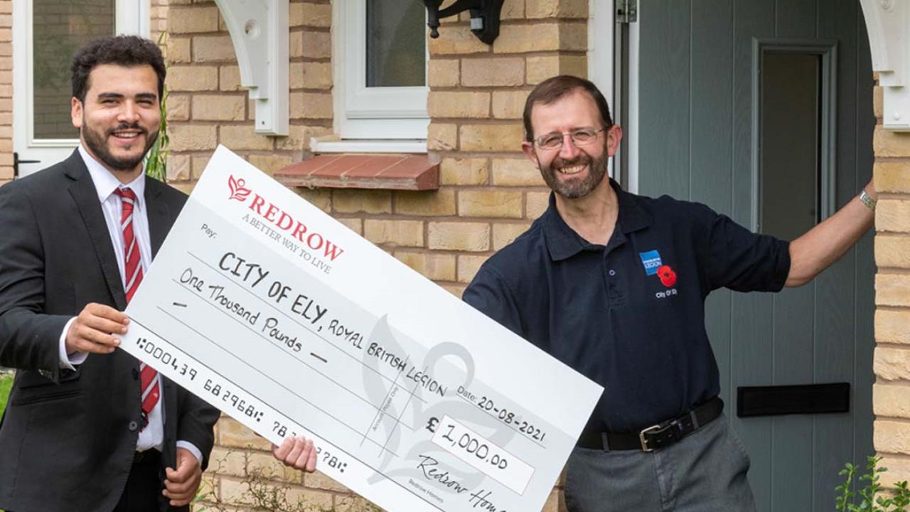 Redrow - News - Kings Meadow - City of Ely Royal British Legion Donation