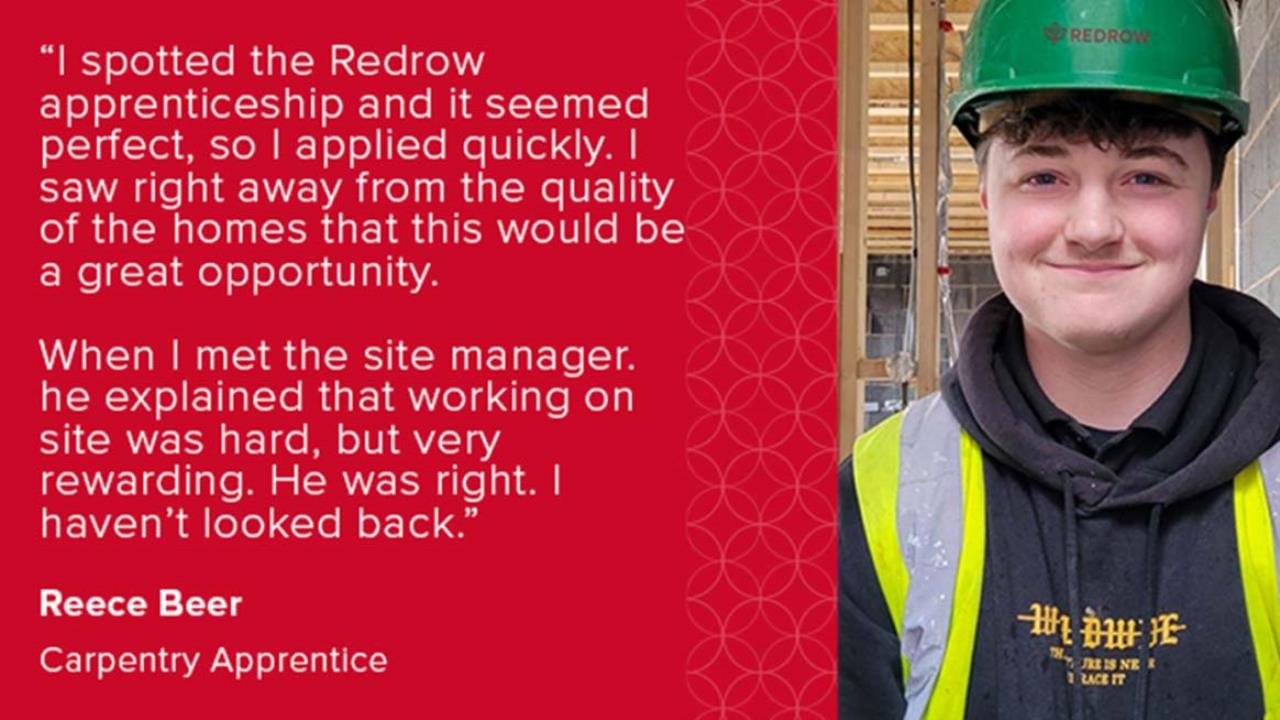 Redrow - News - South West - Reece Bear Apprentice