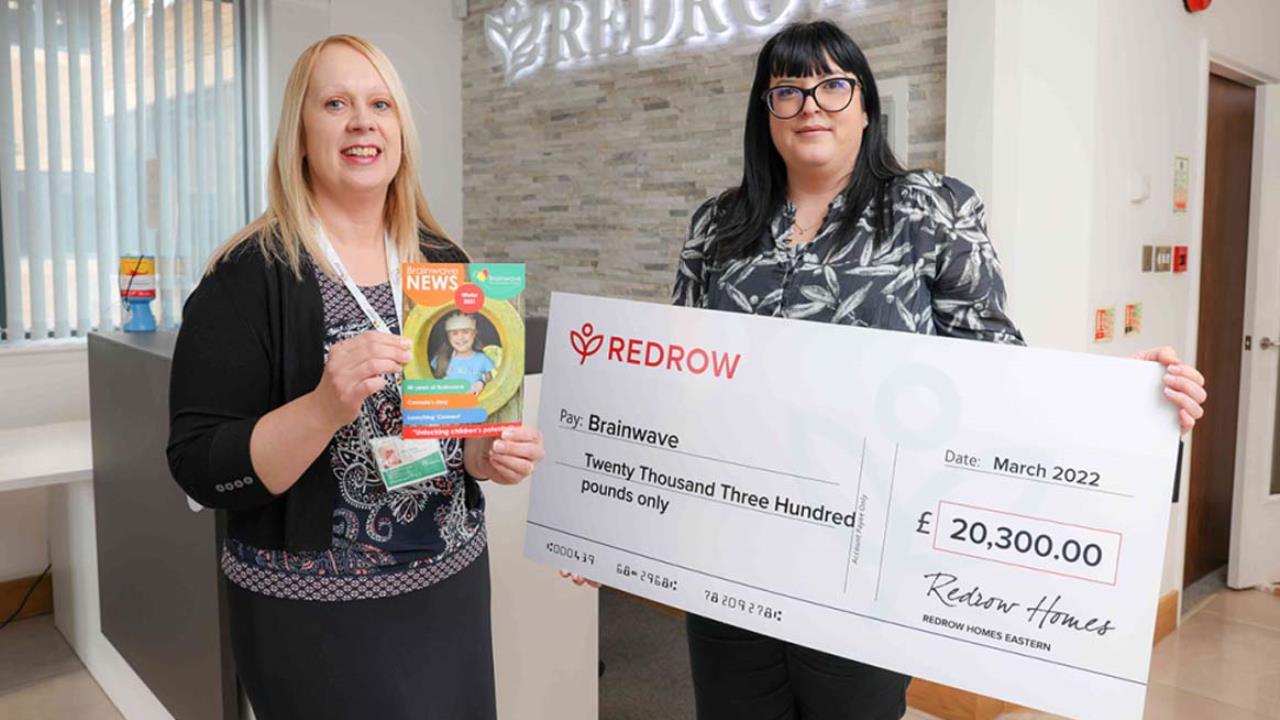 Redrow - News - Brainwave Charity Donation