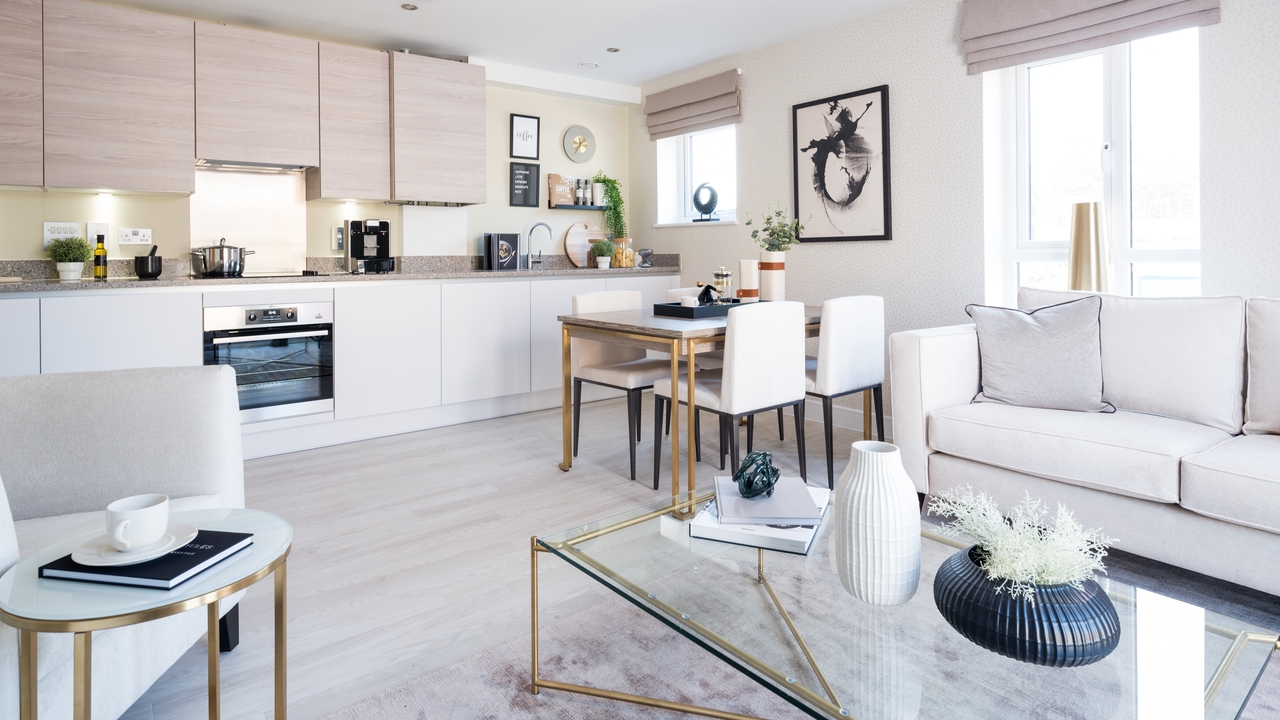 Redrow - Inspiration - Open plan kitchen dining lounge in an appartment