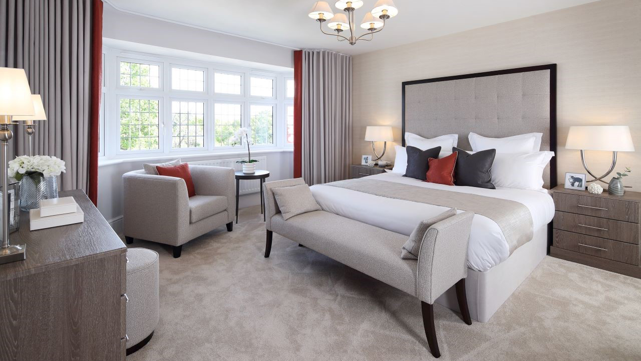 Redrow | Inspiration | Bedroom with large Curtained Window