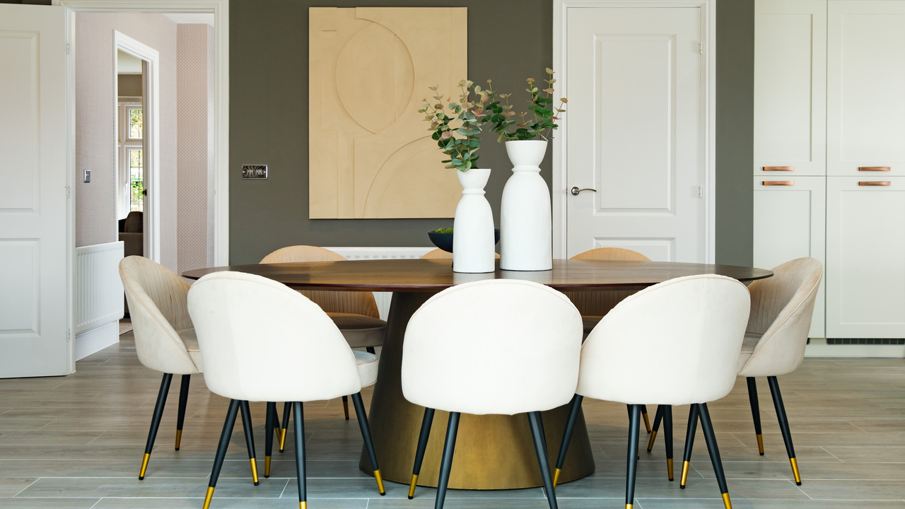 Redrow - Inspiration - Dining room with white chairs