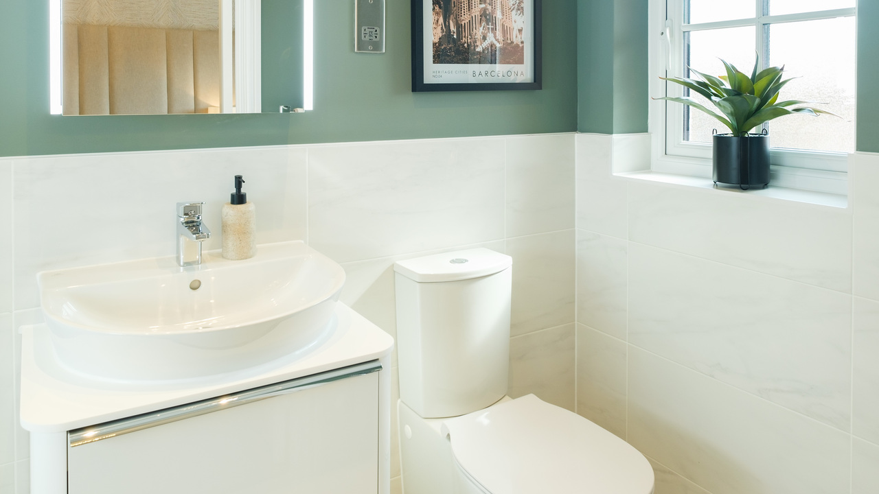 Redrow - Inspiration - White bathroom with touch of green