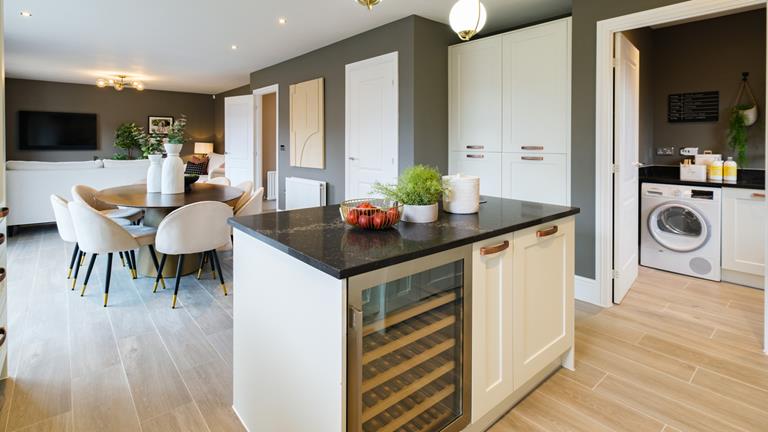 Redrow - Inspiration - Kitchen with wine rack in island