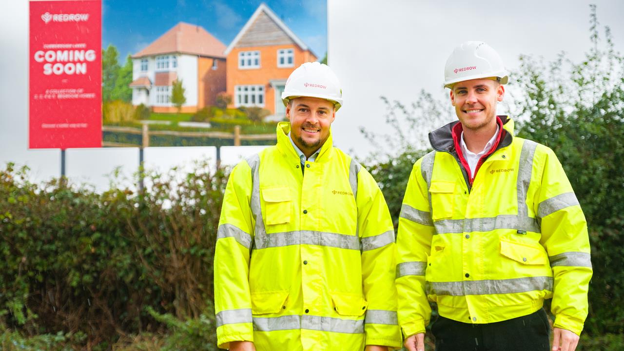 Redrow News - Shovels at the ready  construction underway for 468 new homes in Lichfield
